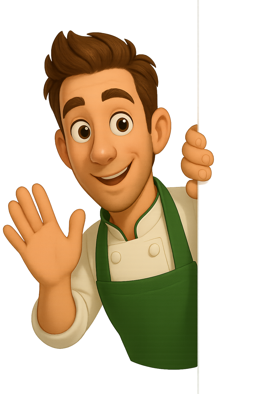 Sjef kijkt om de hoek